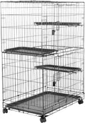 Large 3-Tier Cat Cage Playpen Crate Kennel, Black Y93020