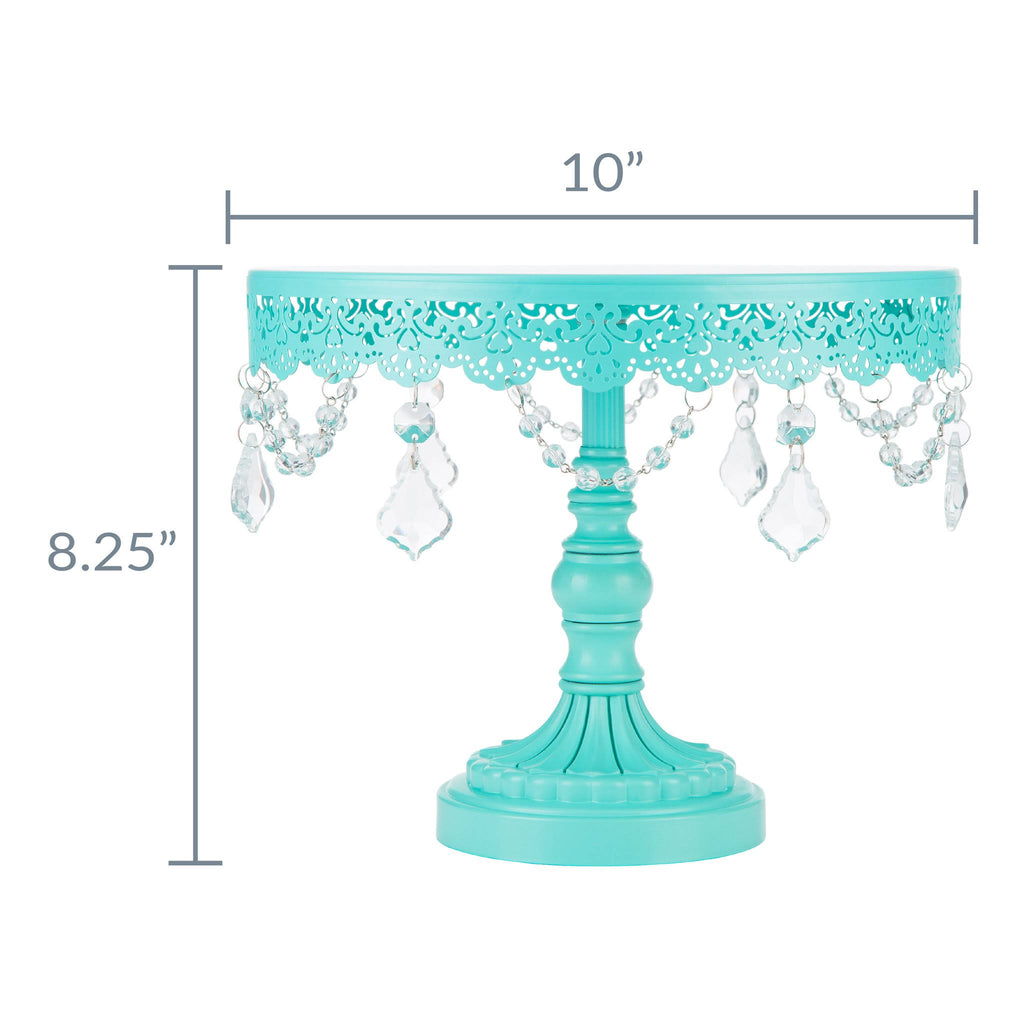 10 inch Teal Round Metal Cake Stand Z8957