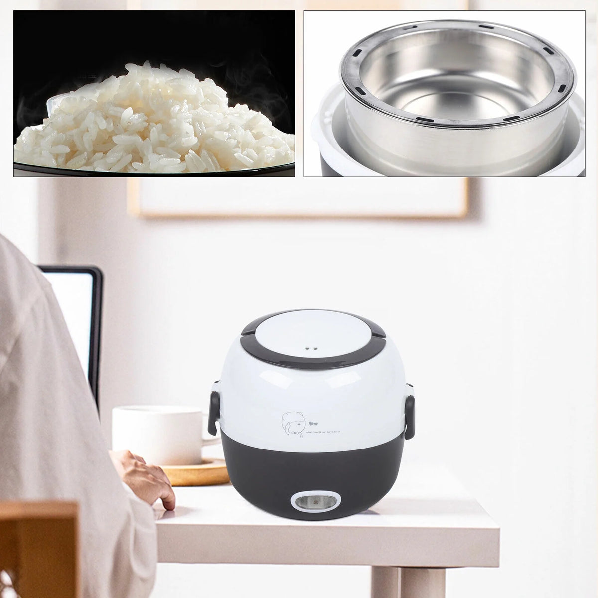 1.3L 2 Layers Electric Rice Cooker Stainless Steel J946210