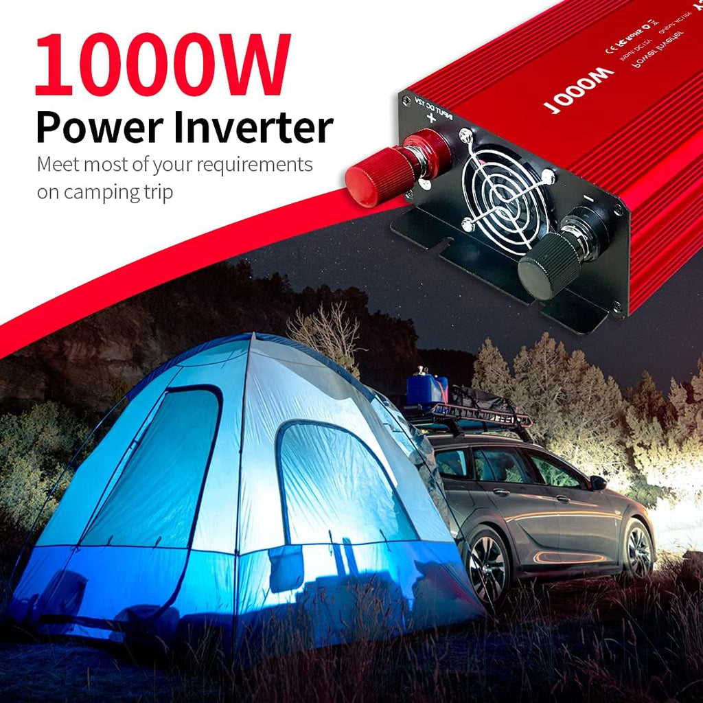 1000W Modified Sine Wave Power Inverter with 3 AC Outlets C9993