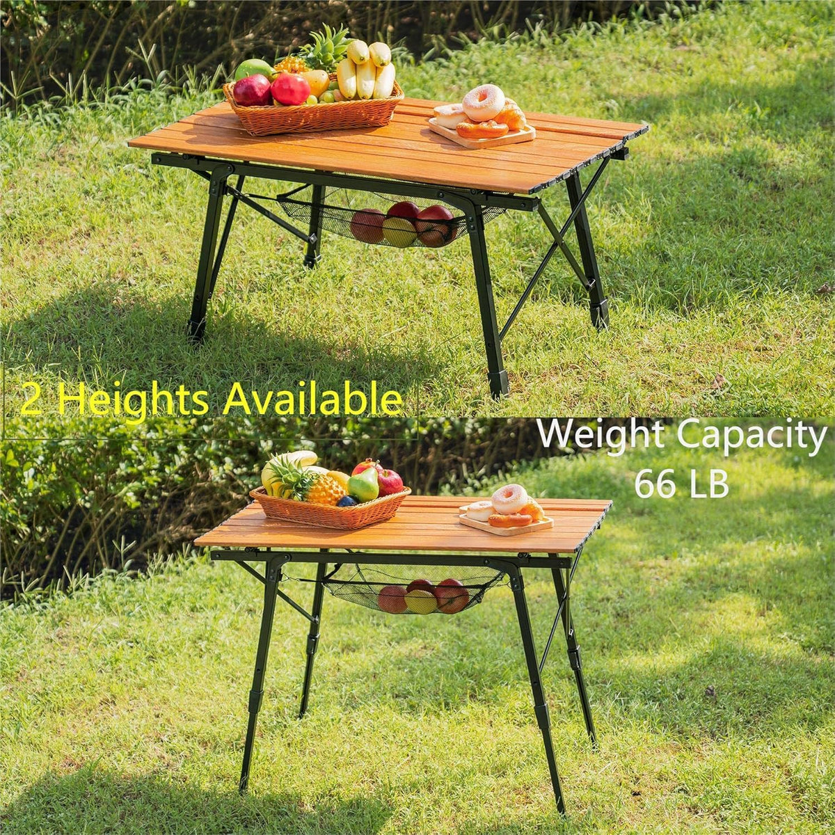 Folding Camping Table Aluminum with Mesh Layer L2594