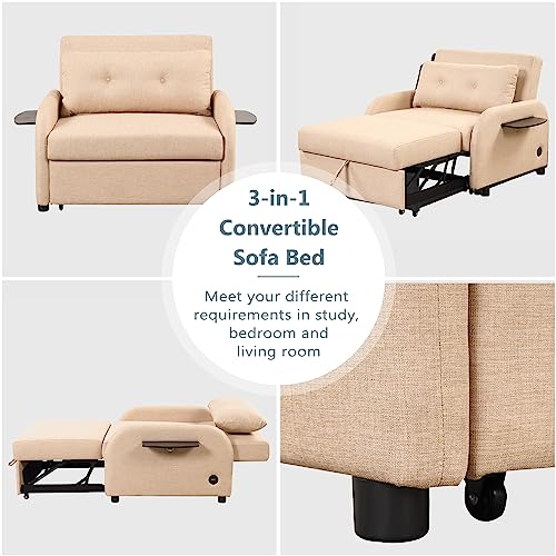 Teal 3-in-1 Single Sofa Bed Sleeper Chair K412819