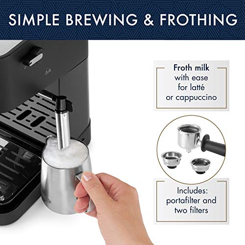 Manual Espresso Machine with 15 Bar Pump and Milk Frother I124