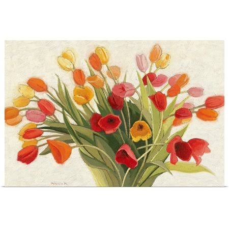 Rolled Shirley Novak Poster Print Spring Tulips 48 inch x 32 inch Multi-Color J222