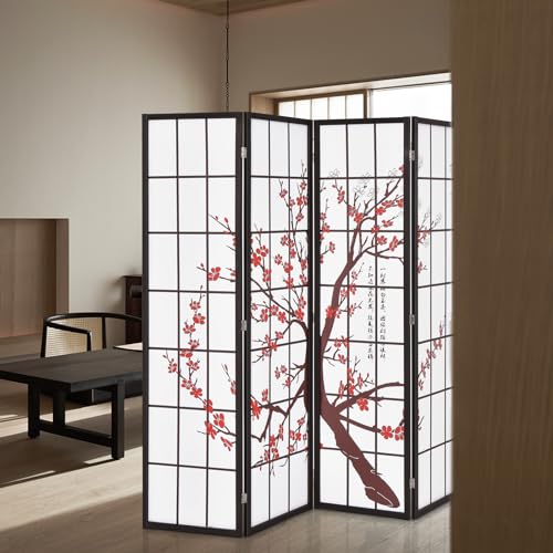 4 Panel 6FT Folding Privacy Screen, White B53373