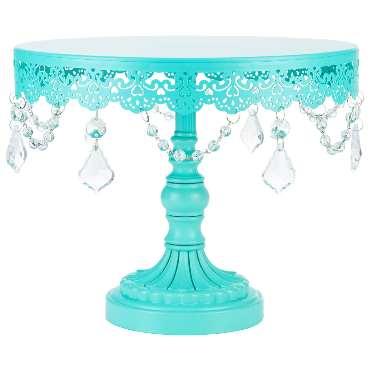10 inch Teal Round Metal Cake Stand Z8957
