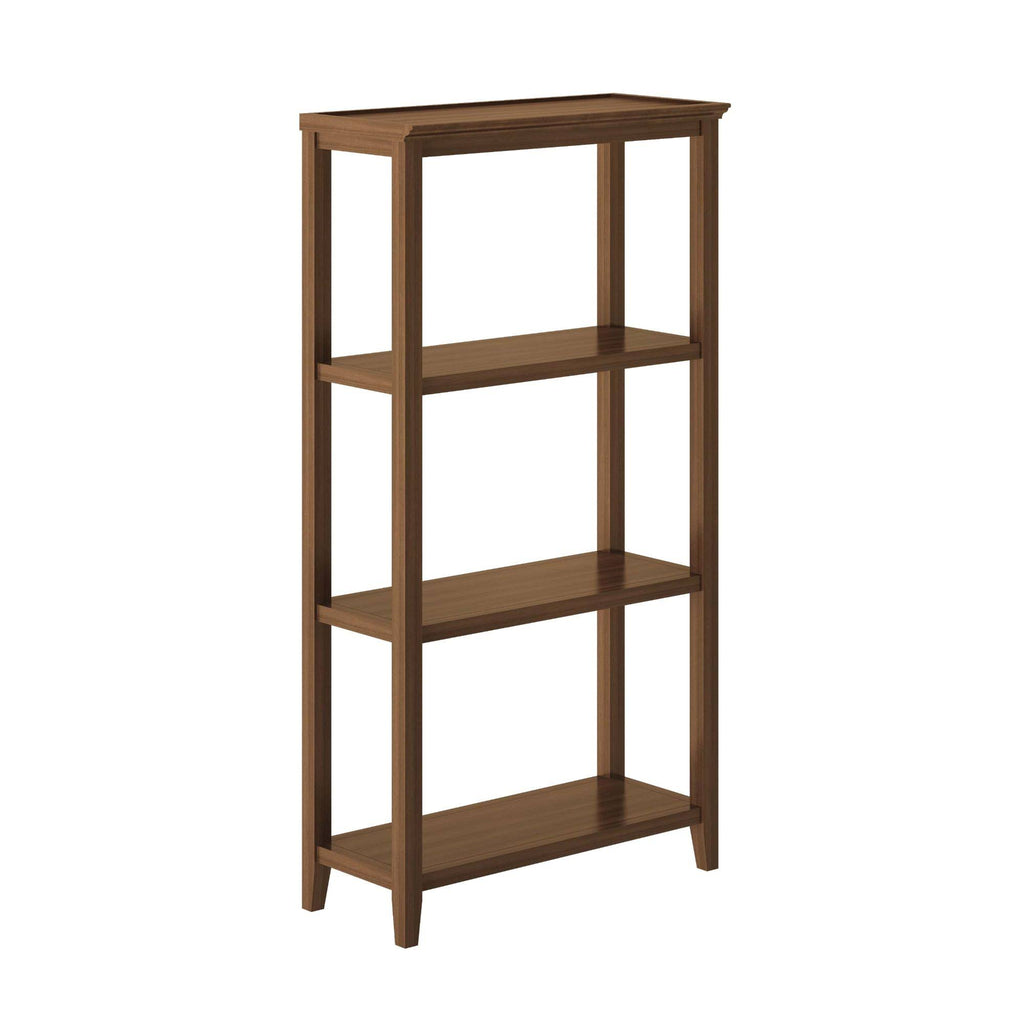 Walnut Brown Solid 3-Tier Tall Vertical Bookcase P861303