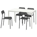White/Black Table and 4 Chairs G98575