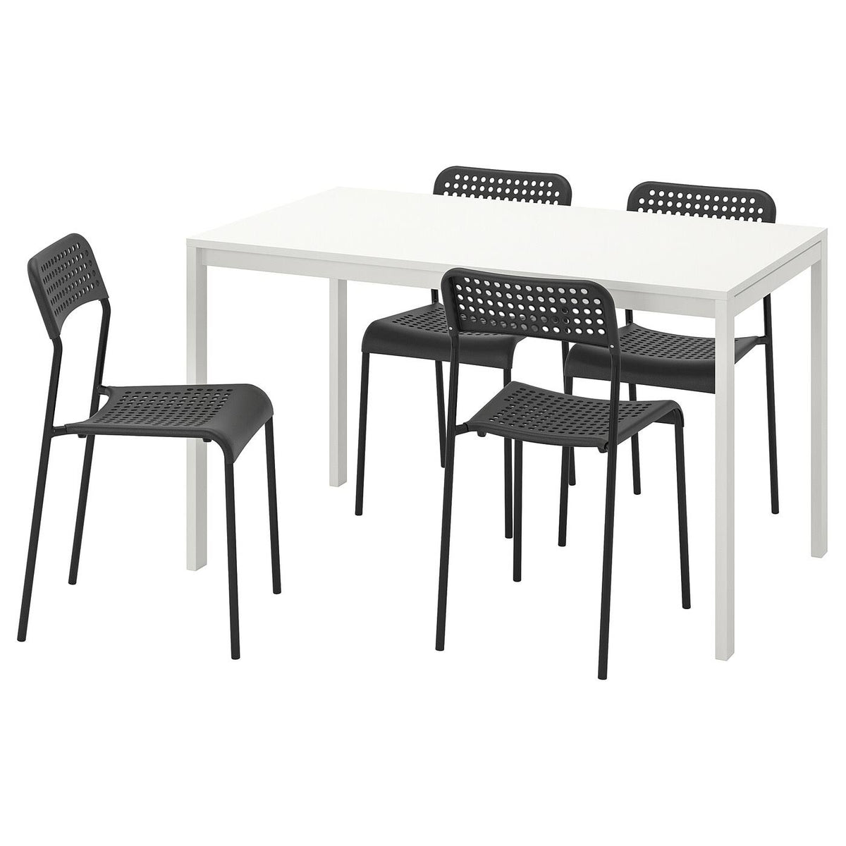 White/Black Table and 4 Chairs G98575