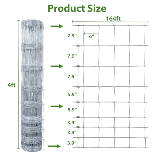 4×164ft Woven Galvanized Cattle Panel B1948