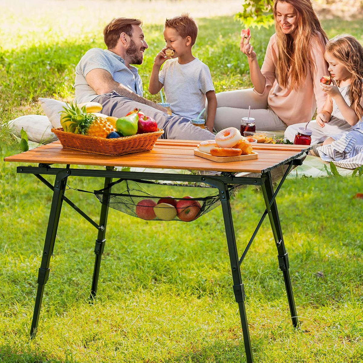 Folding Camping Table Aluminum with Mesh Layer L2594