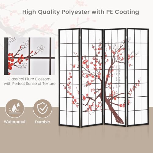 4 Panel 6FT Folding Privacy Screen, White B53373