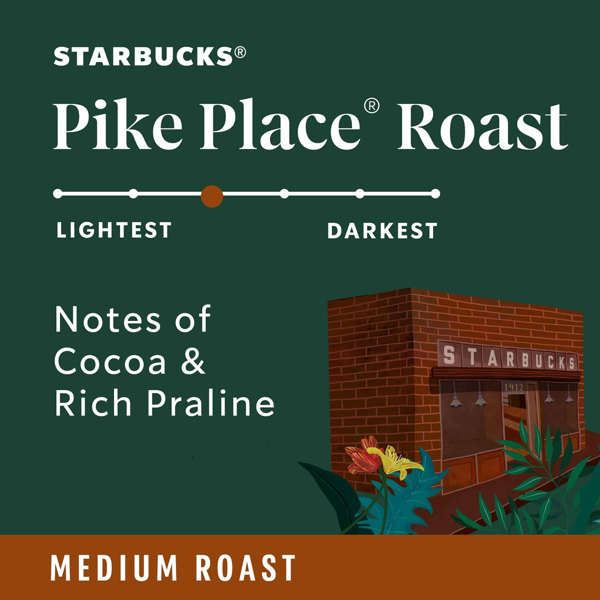 Medium Roast Whole Bean Coffee, 1 bag (28 oz) H44149