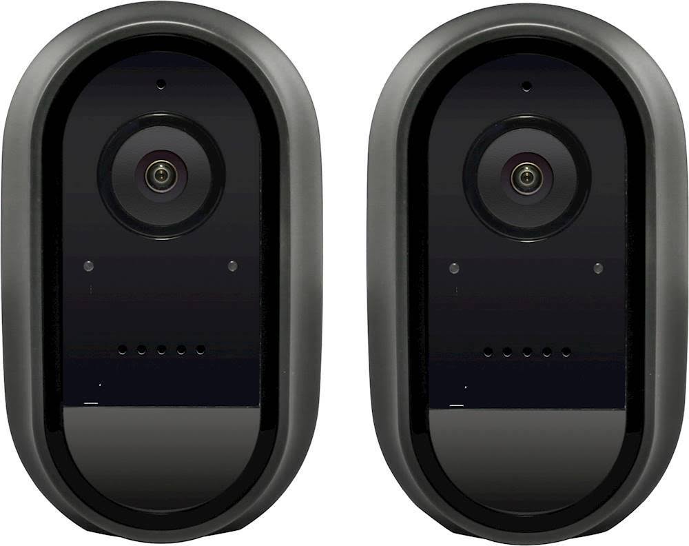 Indoor/Outdoor 1080p Wi-Fi Wire-Free Surveillance Camera 2-Pack Black Y156563