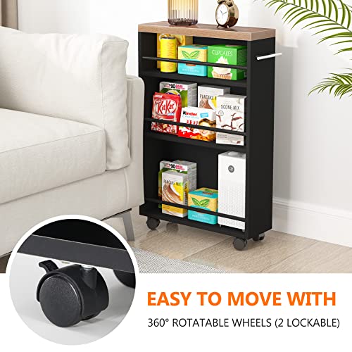 Slim 4-Tier Rolling Storage Cart with Handle A71256