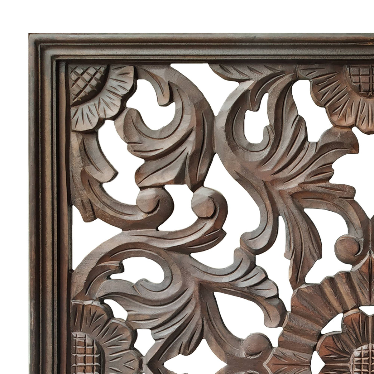 Burnt Brown Square Wooden Wall Panel S5176