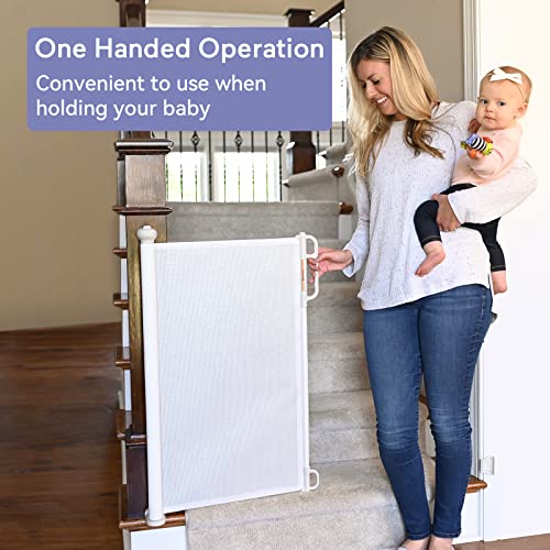 Black 41" Tall Retractable Mesh Baby Gate L389