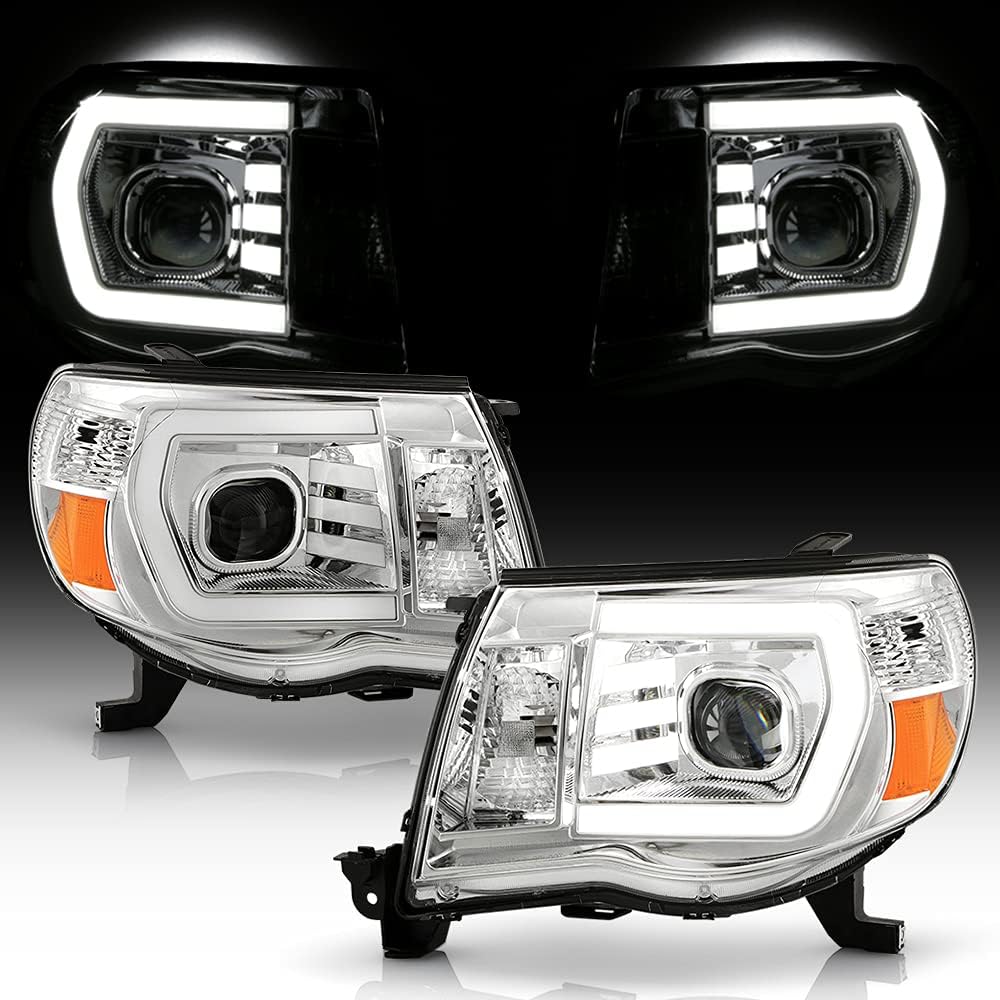 For 2005-2011 Toyota Tacoma Chrome LED Projector Headlights Left+Right O712