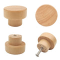 16PCS Unfinished Wood Dresser Knobs, Mushroom Wooden Cabinet Knobs, Round Wood Drawer Knobs Pulls Handle (Diameter: 1.3", Height: 1") E35199