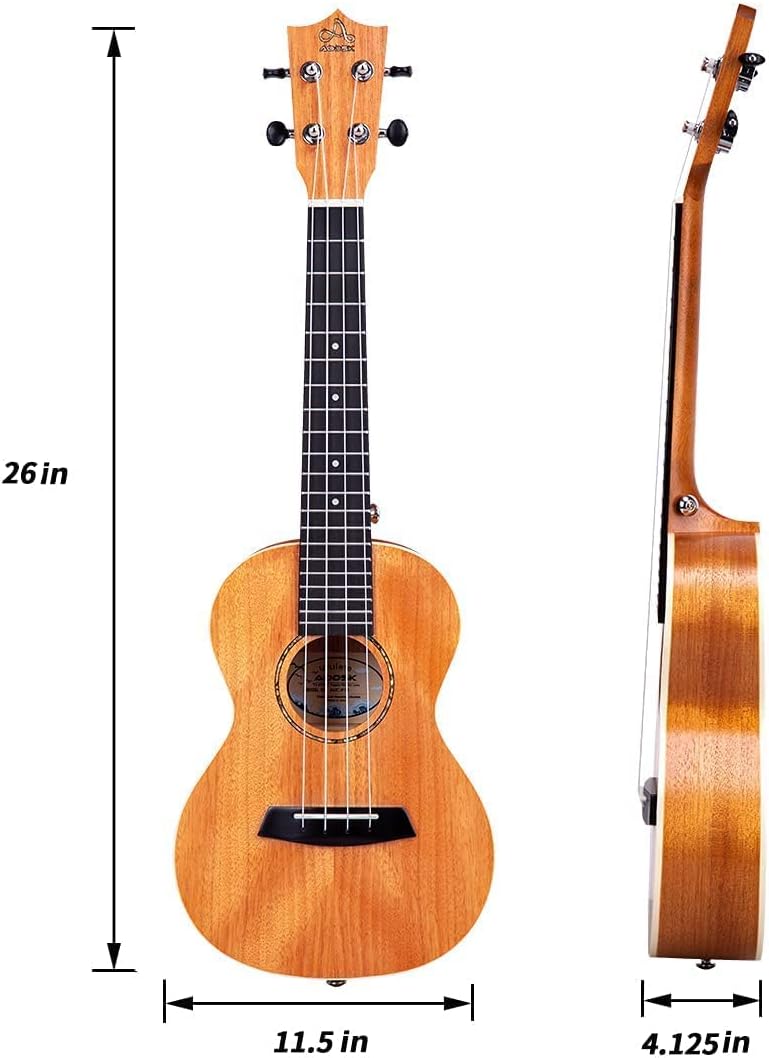 Mahogany 23 Inch Concert Ukulele with Folding Guitar Stand Q320