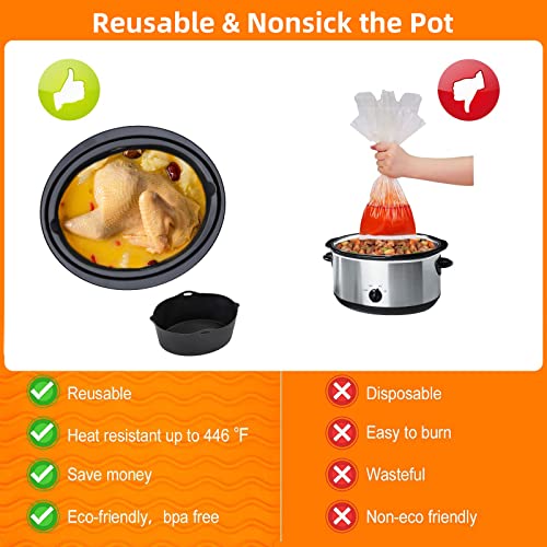 Reusable Silicone Slow Cooker Liners for 7-8 QT A639