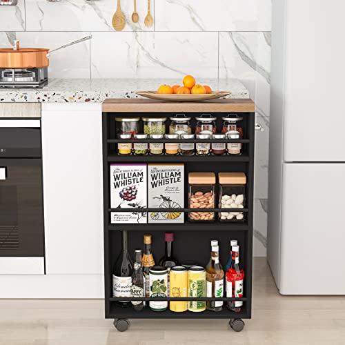 Slim 4-Tier Rolling Storage Cart with Handle A71256