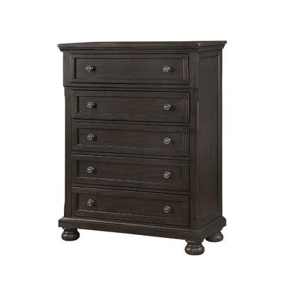 5 Drawer Chest Brushed Brown Acacia B8732