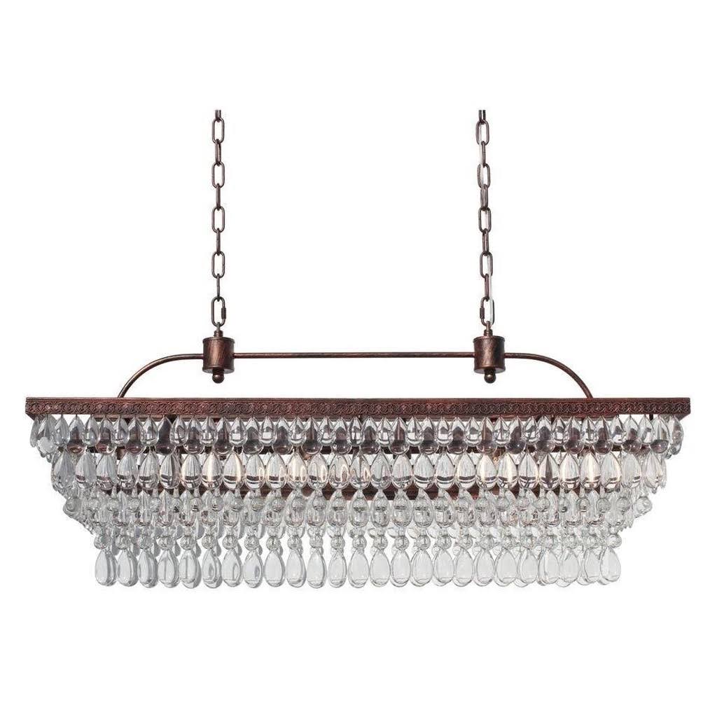 40 inch Rectangular Glass Drop Chandelier A875