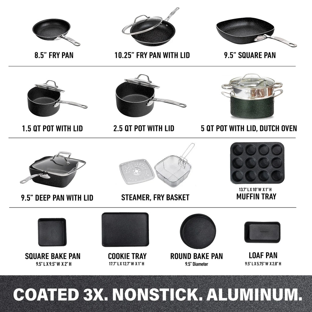 20 Piece Nonstick Cookware and Bakeware Set D16752