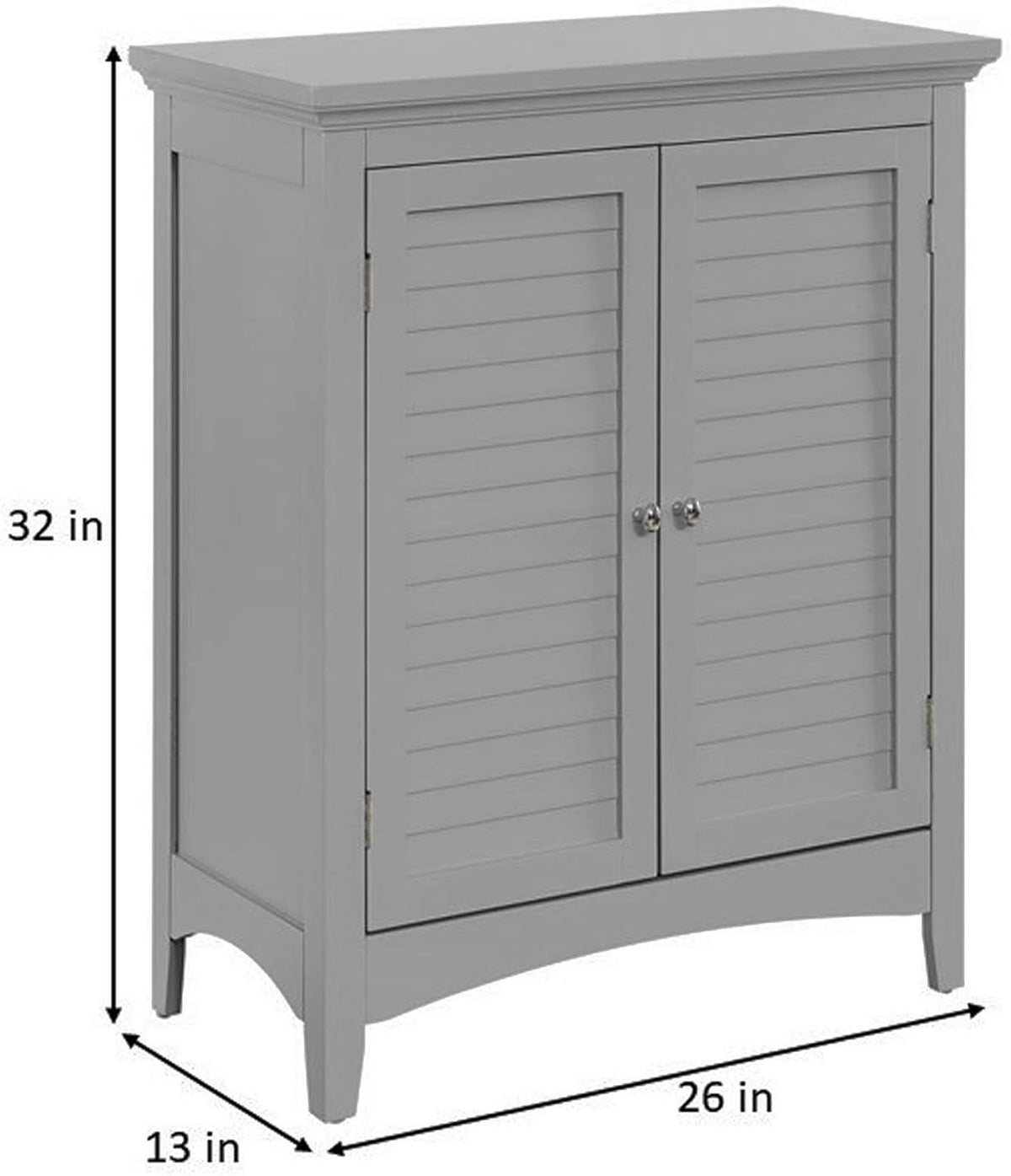 Grey Freestanding Floor Cabinet with 2 Shutter Doors O575