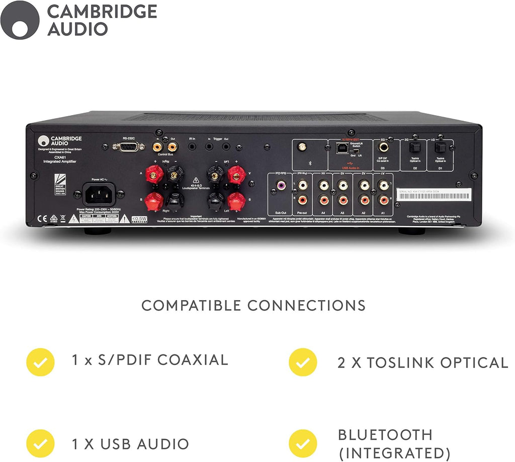 Stereo Two-Channel Amplifier with Bluetooth and Built-in DAC Y484