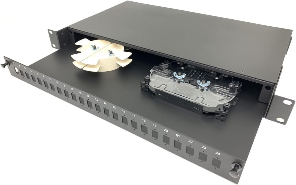 1U 19 24 Port SC Simplex/LC Duplex Fiber Optic Rack Mount Patch Panel Aluminum Alloy Pack of 2 T88893