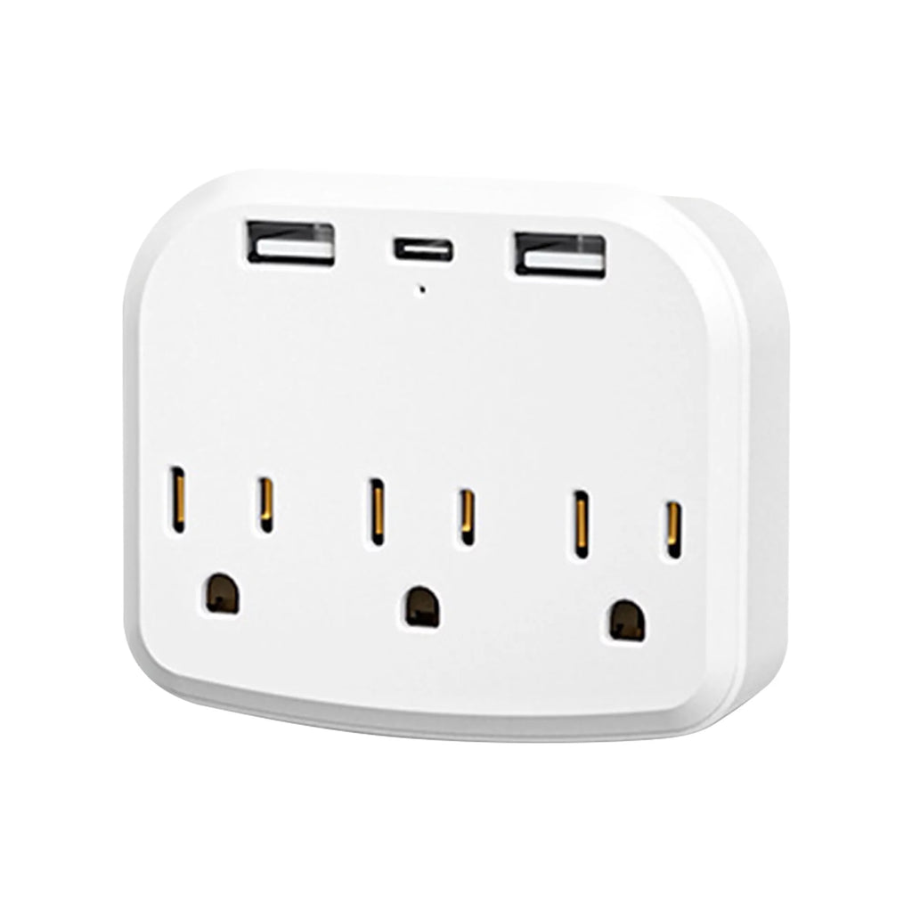 International Power Plug with 3 US Outlets and 2 USB L422