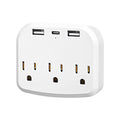 International Power Plug with 3 US Outlets and 2 USB L422