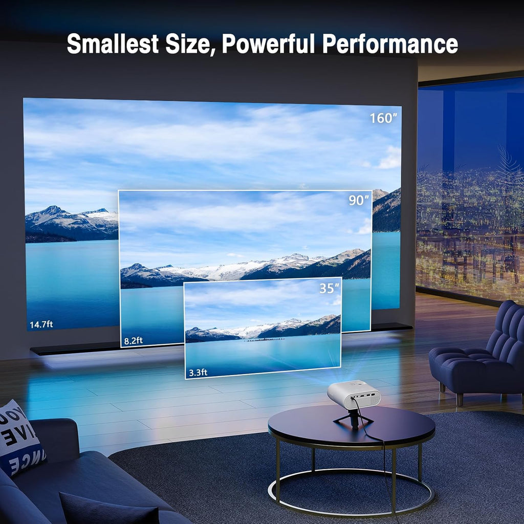 1080P Full HD Supported Mini Projector with 50% Zoom H28234