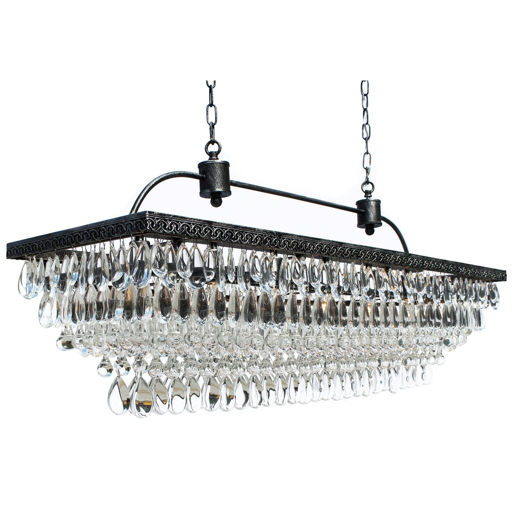 40 inch Rectangular Glass Drop Chandelier A875