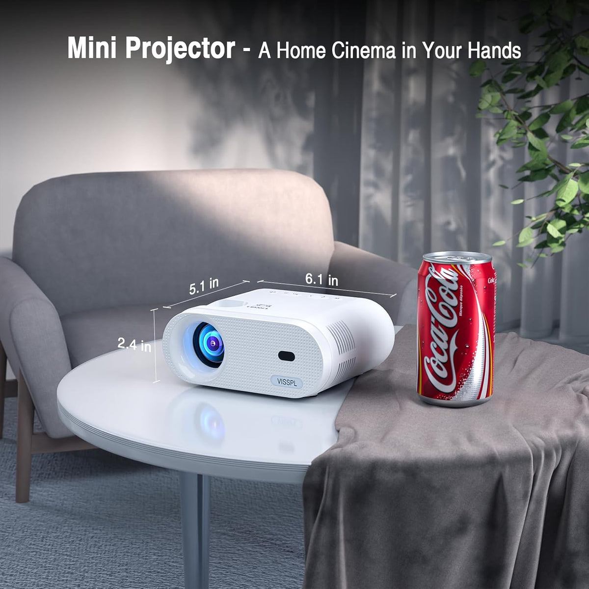 1080P Full HD Supported Mini Projector with 50% Zoom H28234
