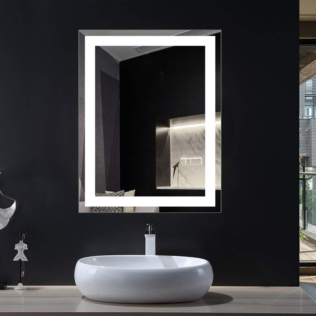 Horizontal Dimmable LED Bathroom Mirror with Anti-Fog and Bluetooth L4978