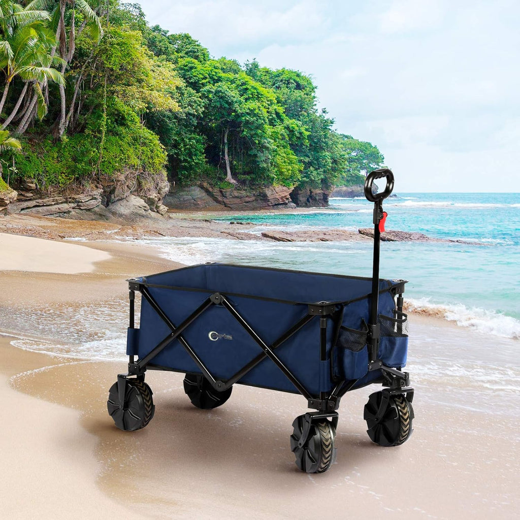 Blue 8 Wheels Folding Collapsible Wagon X468754
