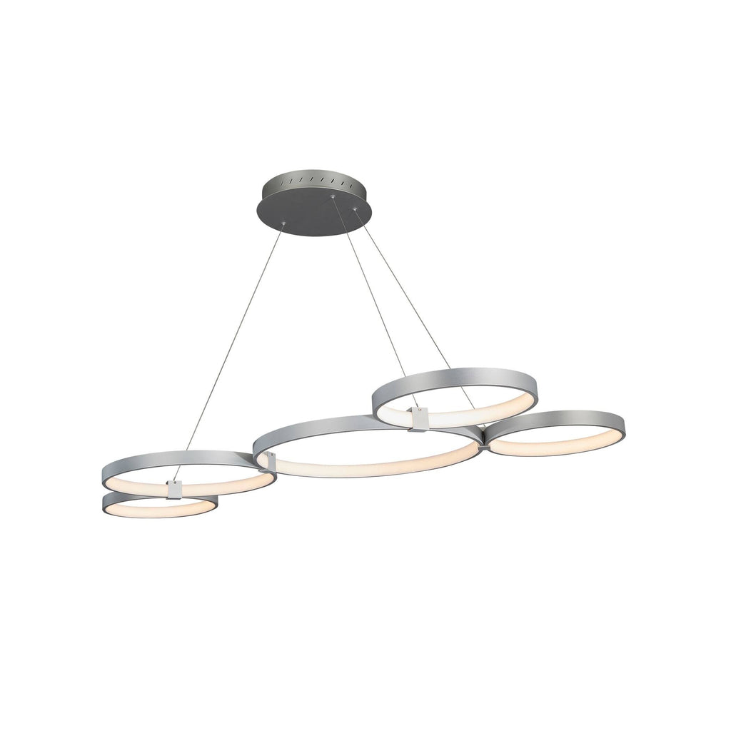 Silver 55x22 LED Adjustable Multi-Ring Chandelier V64012