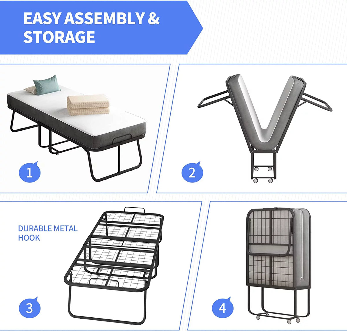 Fold Up Bed with Folding Mattress U519783