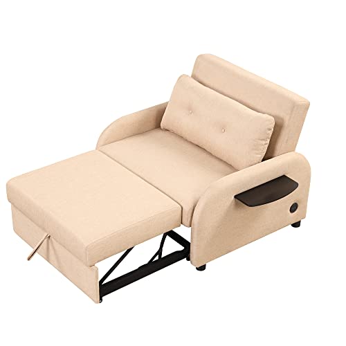 Teal 3-in-1 Single Sofa Bed Sleeper Chair K412819