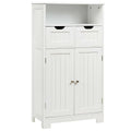 White Wooden Bathroom Side Cabinet with 2 Drawers and 2 Doors C316271