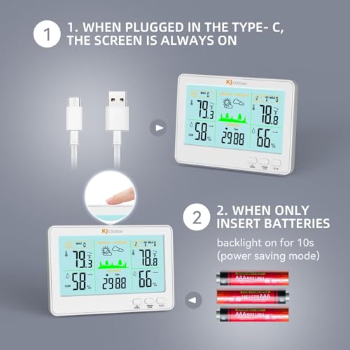 Black Wireless Thermometer Hygrometer Weather Station A36266