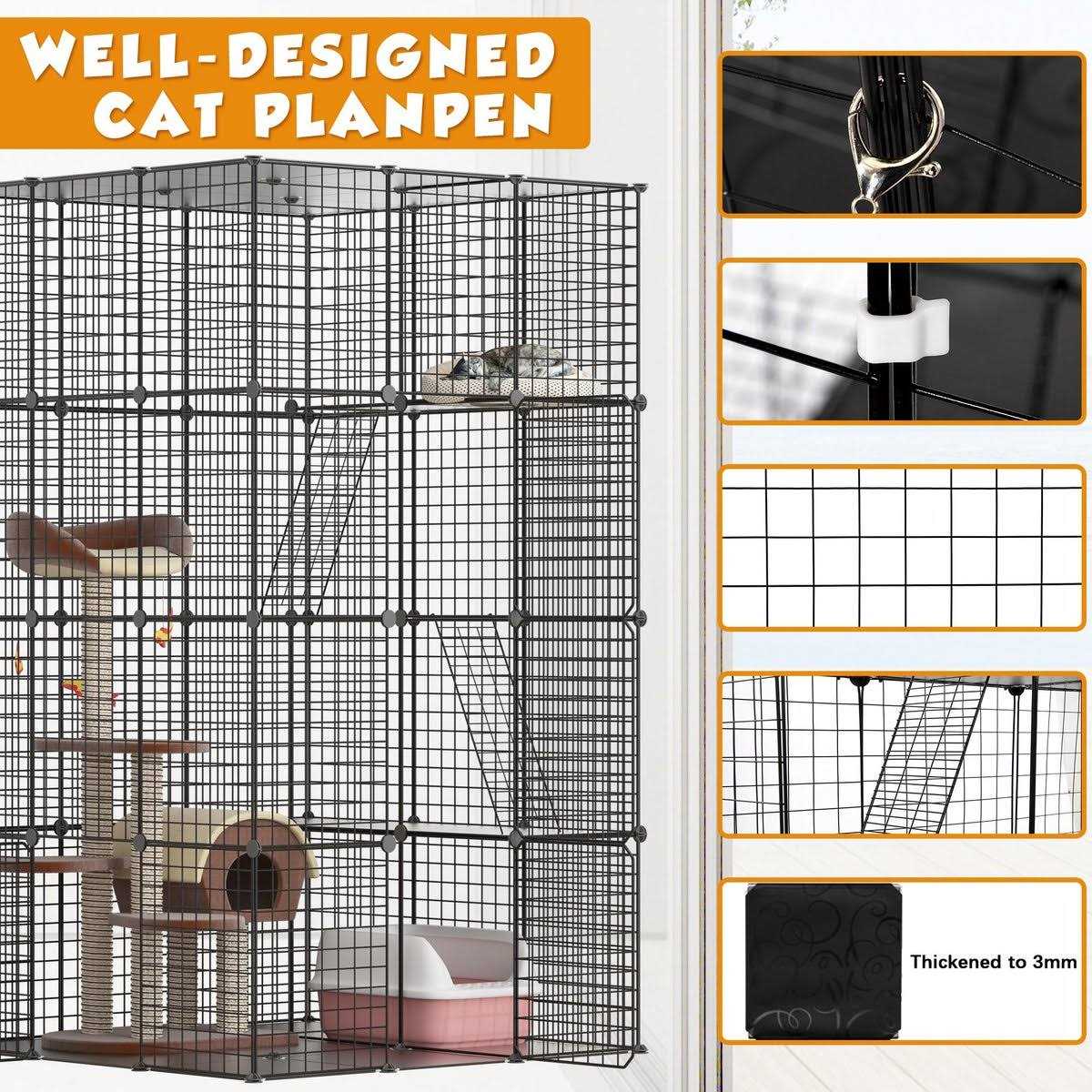 DIY 4-Door Large Cat Cage Playpen N7859
