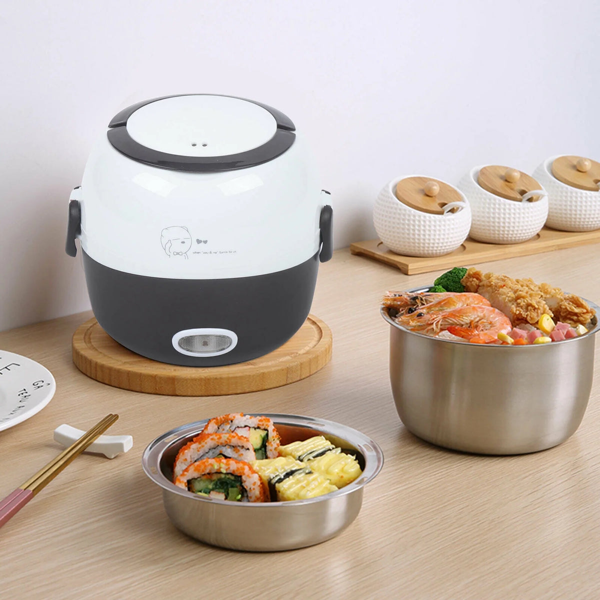 1.3L 2 Layers Electric Rice Cooker Stainless Steel J946210