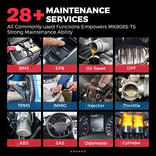 Autel MaxiCOM MK808S-TS Scanner, 2024 Complete TPMS Check/Activate/Relearn Tool, Same as MX808S-TS MK808Z-TS, 28+Service, BT Full System Scan,Bidirectional, FCA AutoAuth,Upgrade of MK808BT PRO MK808S T1028