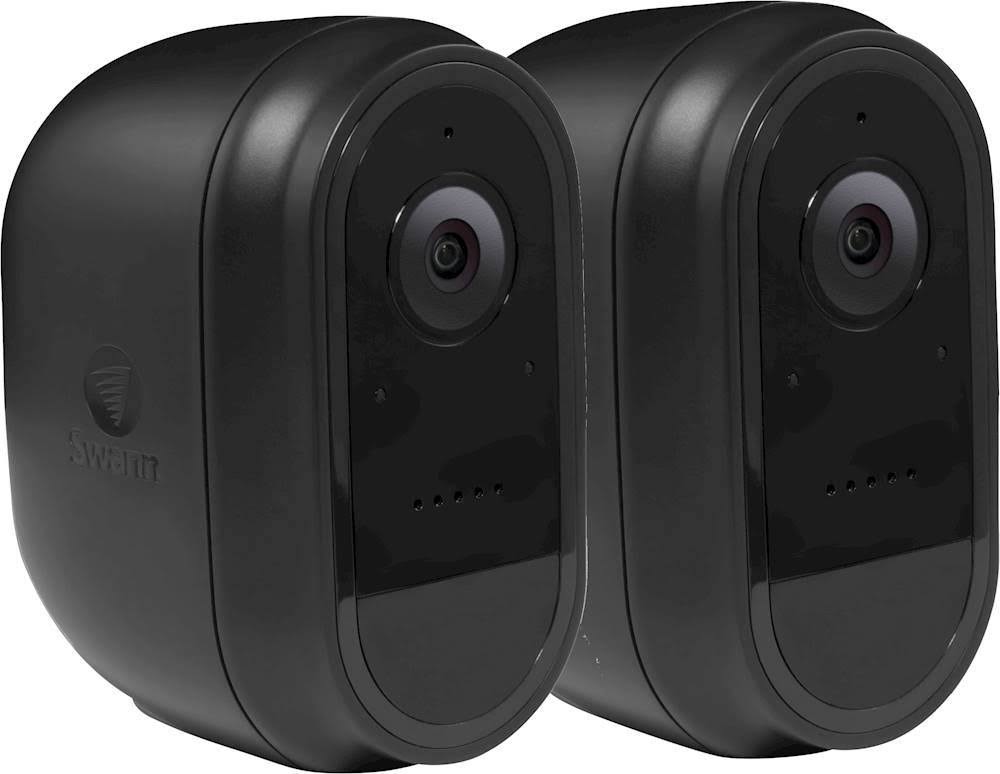 Indoor/Outdoor 1080p Wi-Fi Wire-Free Surveillance Camera 2-Pack Black Y156563