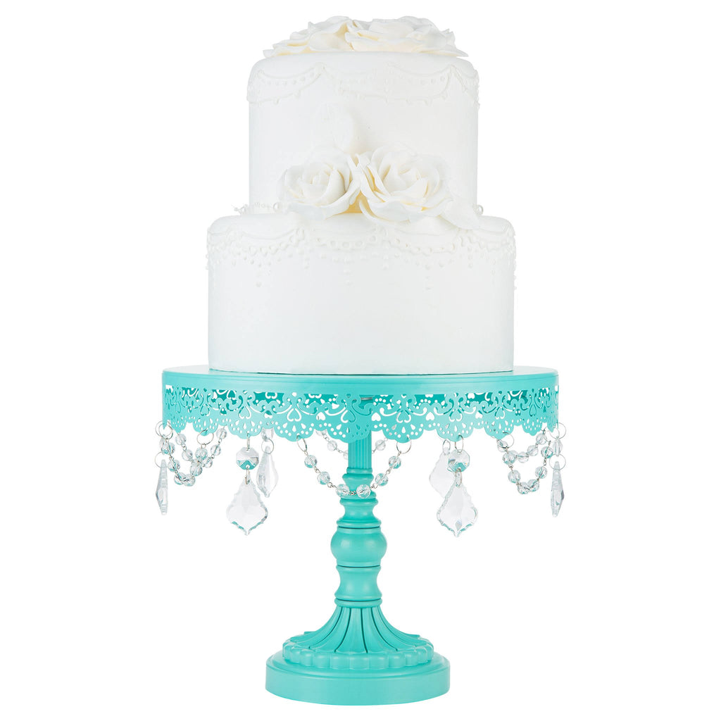 10 inch Teal Round Metal Cake Stand Z8957