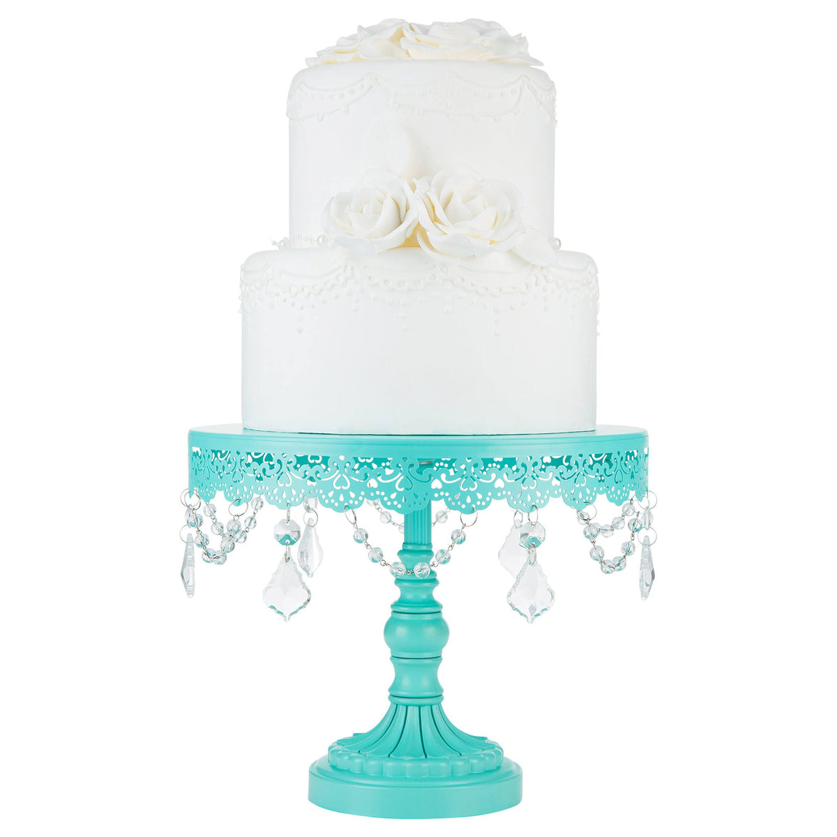 10 inch Teal Round Metal Cake Stand Z8957
